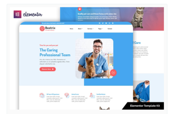 Beetrix - Pet Clinic & Hospital Elementor Template Kit