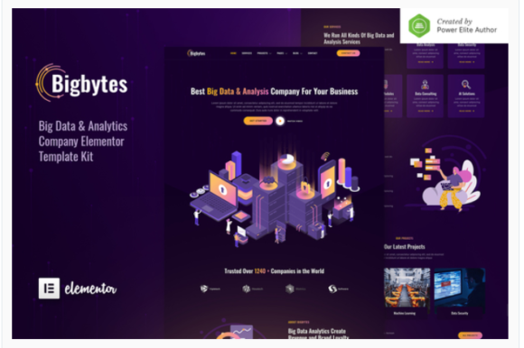 Bigbytes – Big Data & Analytics Company Elementor Template Kit