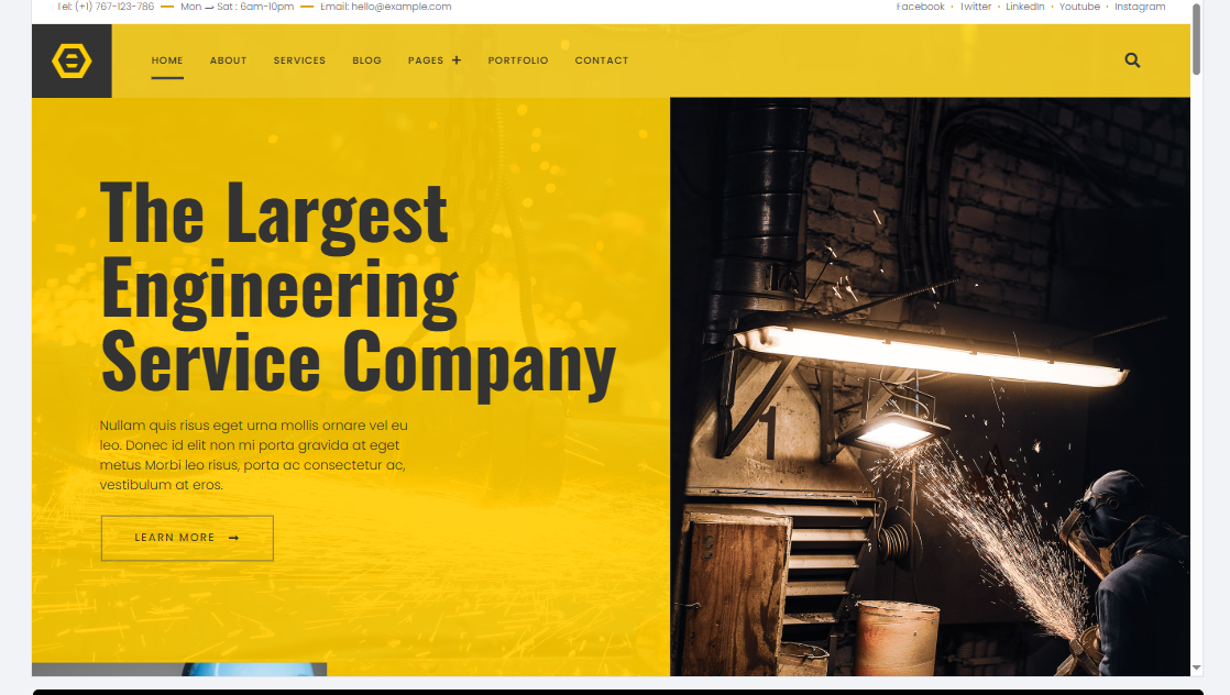 Billio Engineering Service Elementor Template Kit