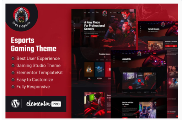 CROX | Esports & Gaming Elementor Template Kit