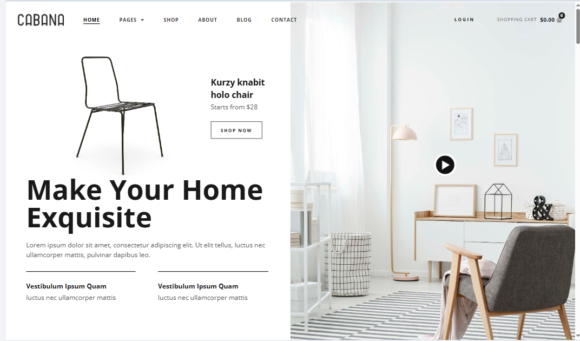 Cabana Furniture Shop WooCommerce Elementor Template Kit