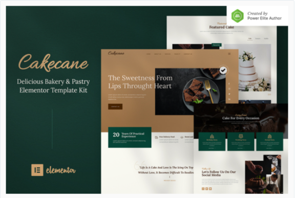 Cakecane – Cake & Pastry Elementor Template Kit