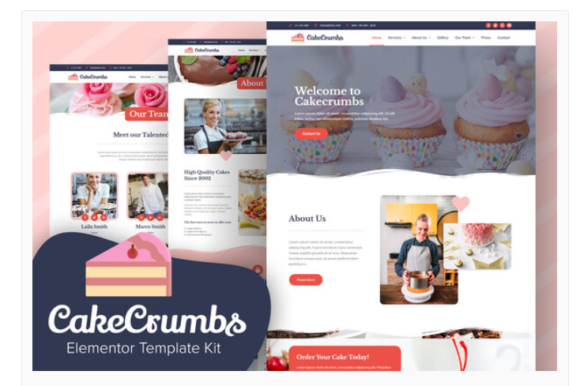 Cakecrumbs - Bakery Elementor Template kit