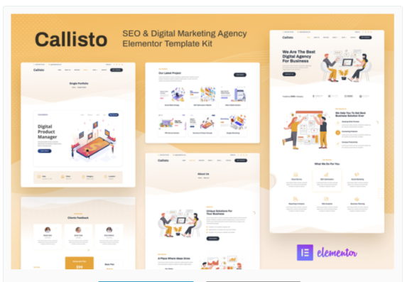 Callisto - SEO & Digital Marketing Agency Elementor Template Kit