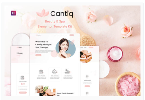 Cantiq - Beauty Spa Salon Therapy Elementor Template Kit