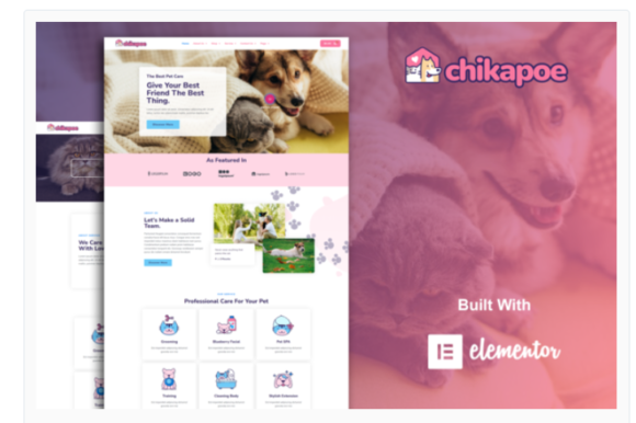 Chikapoe - Pet Care & Veterinary Elementor Template Kit