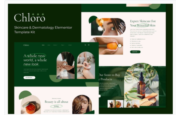 Chloro - Skincare & Dermatology Elementor Template Kit