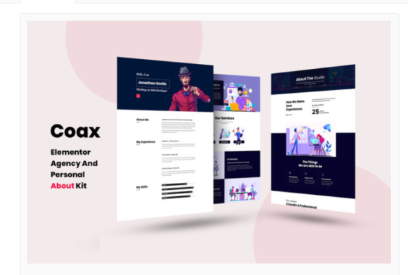 Coax - Agency And Personal About Us Elementor Template Kit
