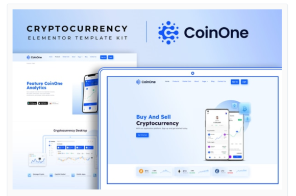 CoinOne - Cryptocurrency Elementor Template Kit
