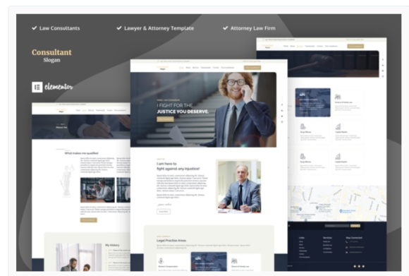 Consultants - Lawyer & Attorney Elementor Template Kits
