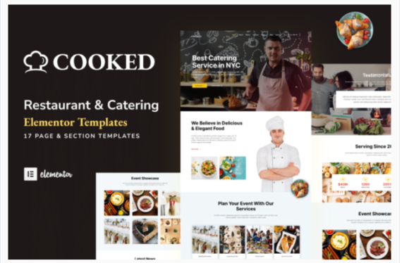 Cooked - Catering & Restaurant Website Elementor Template Kit