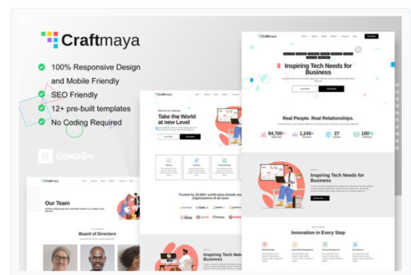 CraftMaya - IT Solutions & Services Company Elementor Template Kit