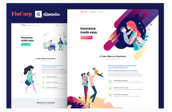 FinCorp - Insurance & Marketing Elementor Template Kit