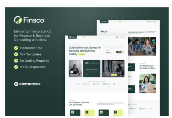 Finsco finance business consulting elementor templete