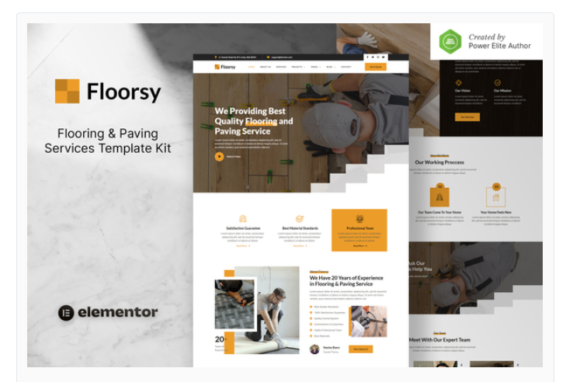 Floorsy – Flooring & Paving Services Elementor Template Kit