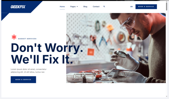 Geekfix Smartphone, Tablet & Computer Repair Elementor Template Kit