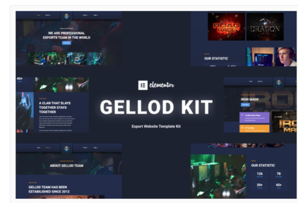 Gellod - Esport Gaming Elementor Template Kit