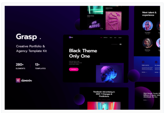 Grasp - Creative Portfolio & Agency Elementor Template Kit