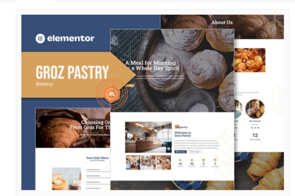 Groz Pastry - Bakery Elementor Template Kit