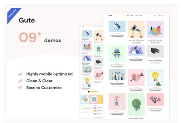 Gute - Minimalist Blog Elementor Template Kit