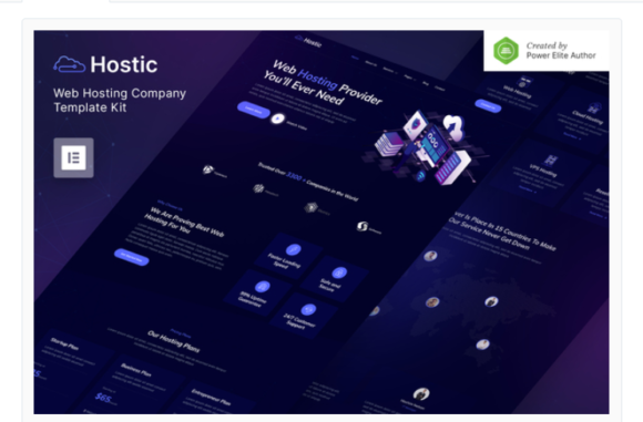 Hostic – Web Hosting Company Elementor Template Kit