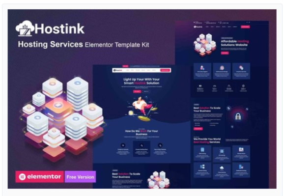 Hostink - Hosting Services Elementor Template Kit