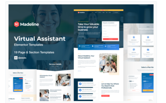 Madeline - Virtual Assistant Website Elementor Template Kit