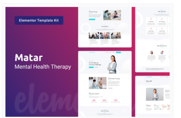 Matar — Mental Health Therapy Elementor Template Kit