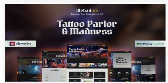 Mebadink - Tattoo & Piercing Studio Elementor Template Kit