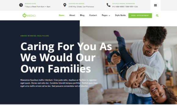 Medici Hospital & Health Services Elementor Template Kit