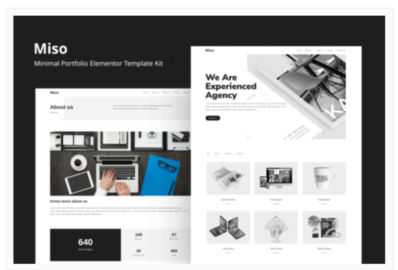 Miso - Minimal Portfolio Elementor Template Kit