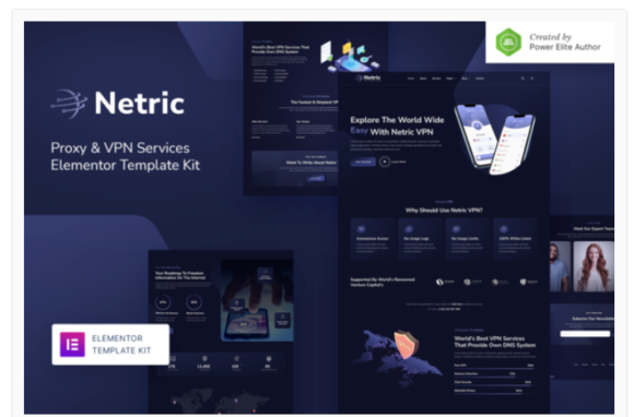 Netric – Proxy & VPN Services Elementor Template Kit