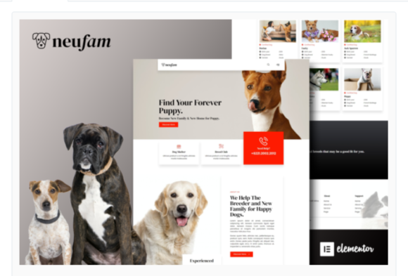 NeuFam - Dog Breeder & Kennel Club Elementor Template Kit