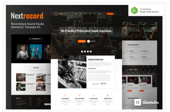 Nextrecord – Recording & Sound Studio Elementor Template Kit