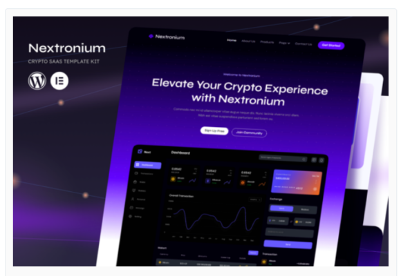 Nextronium - Crypto SaaS Elementor Template Kit