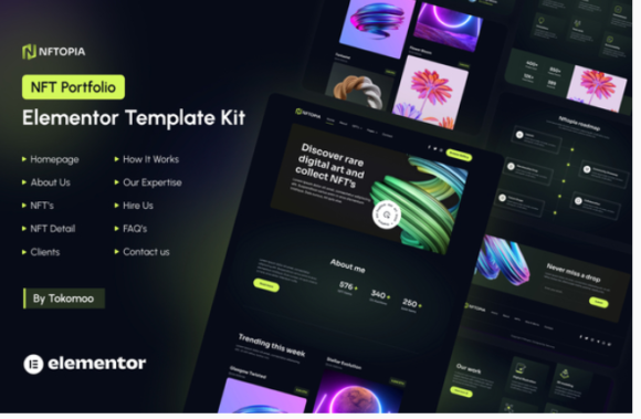 Nftopia - NFT Portfolio Elementor Pro Template Kit