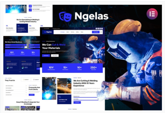 Ngelas - Welding & Cutting Services Elementor Template Kit