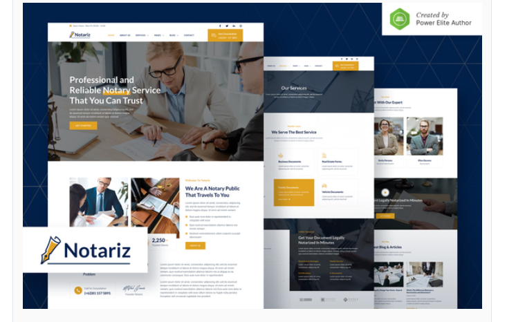 Notariz – Notary Public & Legal Services Elementor Template Kit
