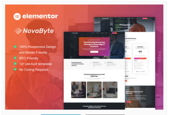 Novabyte - IT Solutions & Services Company Elementor Pro Template Kit