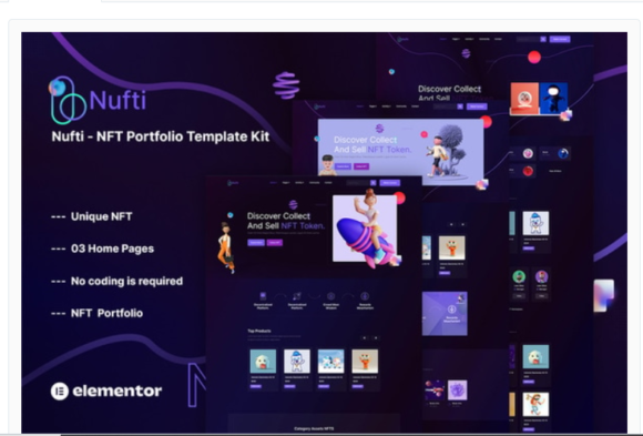 Nufti - NFT Collections Elementor Template Kit