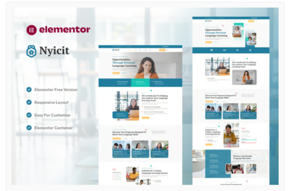 Nyicit - Language Course & Learning Center Elementor Template kit