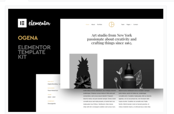Ogena - Minimal Elementor Template Kit