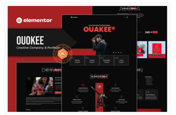 Ouakee - Creative Company & Professional Portfolio Elementor Template Kit
