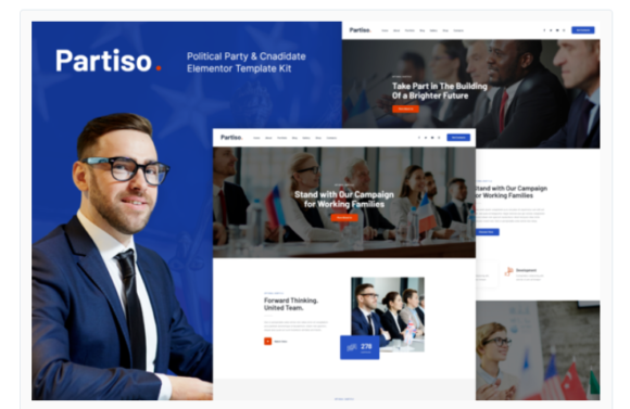 Partiso | Political Party & Candidate Elementor Template Kit