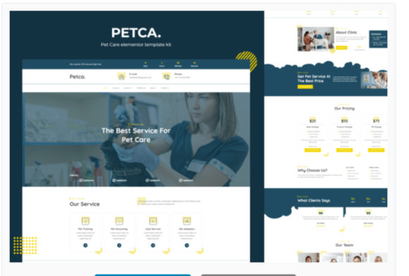 Petca - Pet Care Elementor Template Kit
