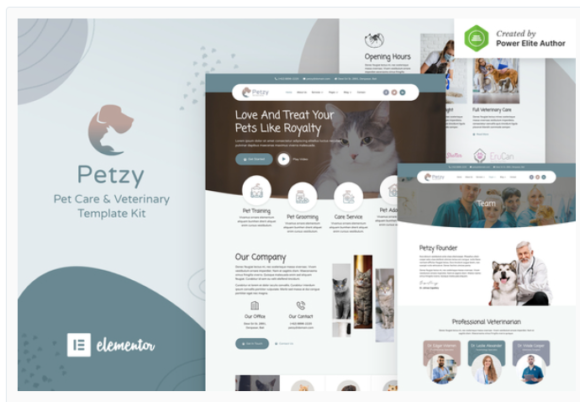 Petzy – Pet Care & Veterinary Elementor Template Kit