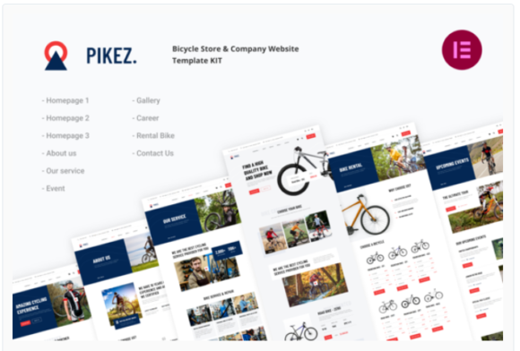 Pikez - Bike Shop & Bicycle Rental Elementor Template Kit