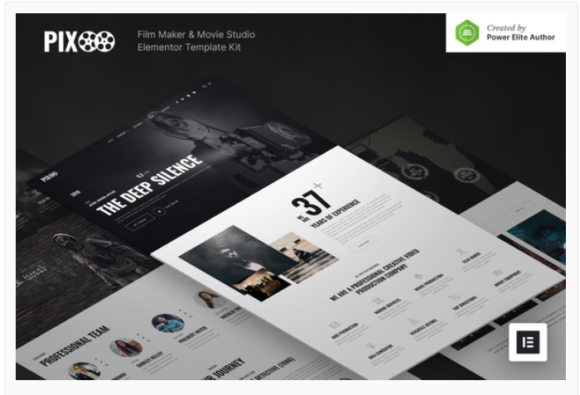 Pixoo – Film Maker & Movie Studio Elementor Template Kit