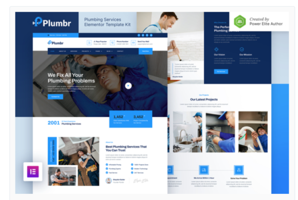Plumbr – Plumbing Services Elementor Template Kit