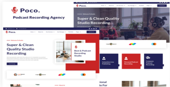 Poco - Podcast Recording Studio Services Elementor Template Kit